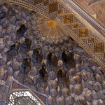 Stalactites de papier maché or et bleu