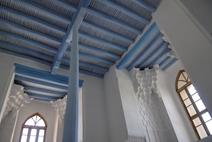 Le plafond bleu de la mosquée de la médersa Ouloug Beg