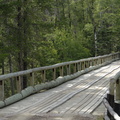 Petit pont de bois dans le zoo de St Félicien
