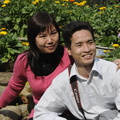 Jeune couple se faisant photographier au mont Ham Rong