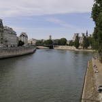 L'ile Saint-louis (à d), l'ile de la Cité (à g) et le pont d'Arcole (au fond)