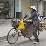 Vendeuse ambulante de fruits et légumes