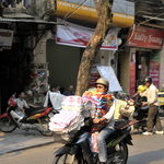 Transport de linge à vélomoteur