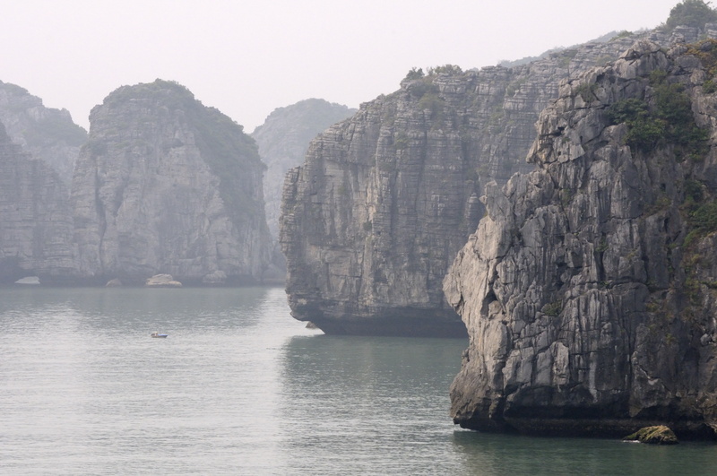 La côte de l'Ile de Cat Ba est semblable aux pitons de la Baie d'Along
